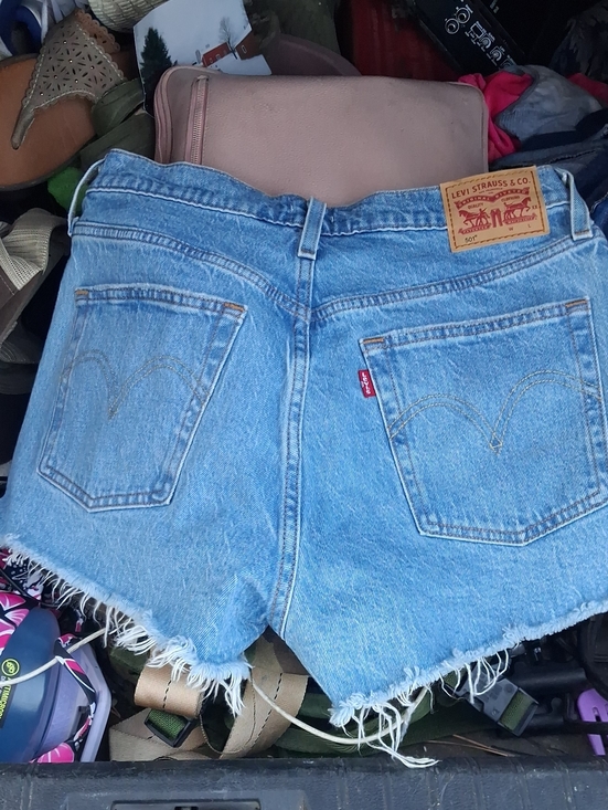 Levi's Pants - Levi's Light Blue Frayed Hem Denim Cutoff Shorts